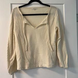 Z Supply cream waffle v neck shirt